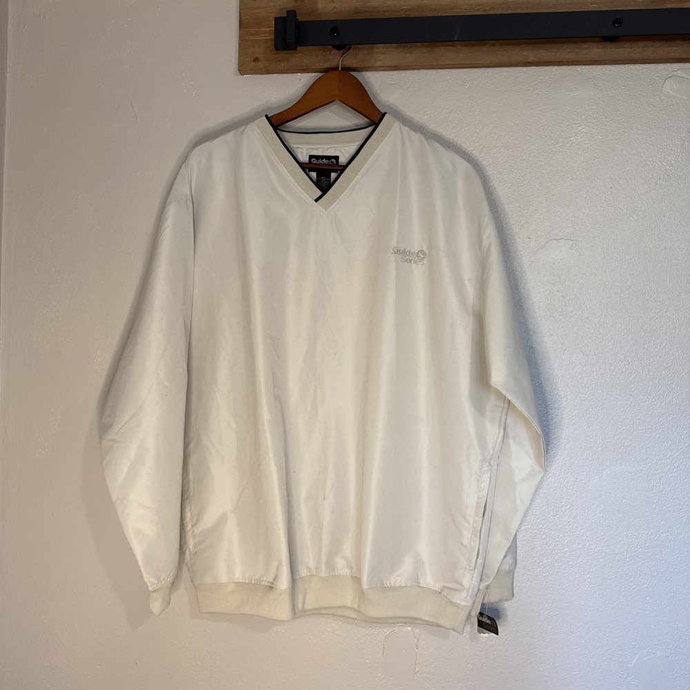 NWT Vintage Guide Series Windshirt Pullover V-Neck Jacket Men's XLT‎ Stone White